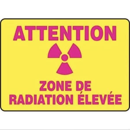 Accuform Radiation & Laser Sign, 7 in H x 10 in W, Plastic FRMRAD021VP